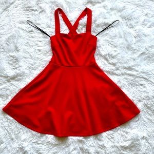 Women’s Forever 21 Crisscross Mini Red Dress Size S